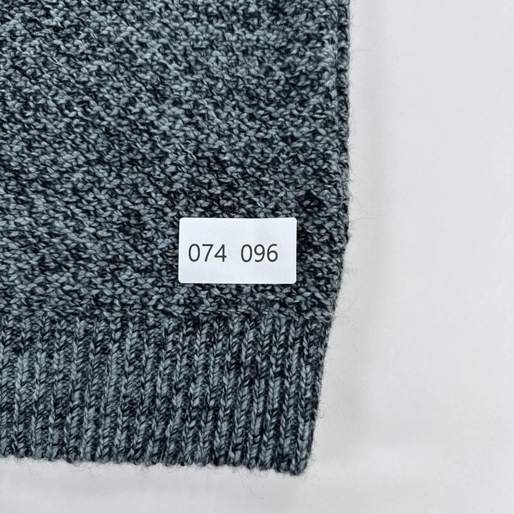Banana Republic Mens Sweater Large Grey Marl Textured Roll Neck Wool Blend Cozy